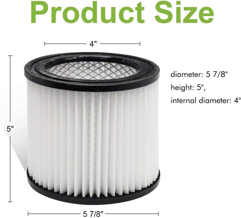 GIB cleaningtool 90398 Shop Vac Filters Replacement for Shop Vac 90398/118692, 9039800, 903-98-00, 9039833 Hangup Wet Dry Vacuum Small Cartridge Filter Type AA, Fits Most for 4 Gallon and Less, 2 Pack - Image 3